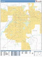 Lansing Michigan Wall Map (Basic Style) by MarketMAPS - MapSales