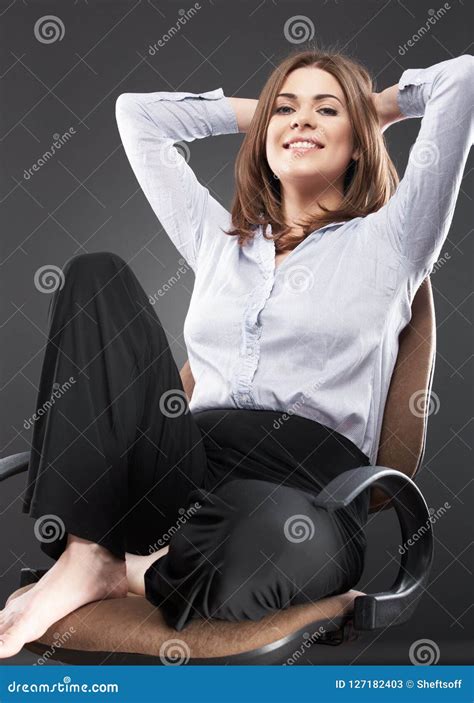 Beautiful Business Woman Sitting In Chair Stock Image Image Of