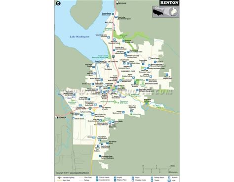 Buy Renton City Map Washington