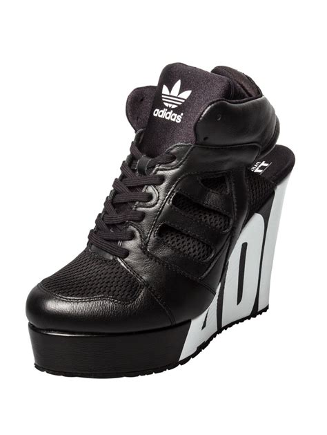 Jeremy Scott For Adidas Streetball Platform Logo Wedge Black In Black