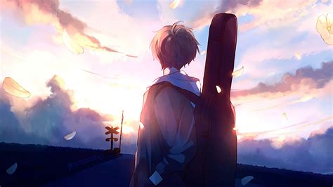 Looking for the best wallpapers? 2048x1152 Anime Boy Guitar Painting 2048x1152 Resolution ...