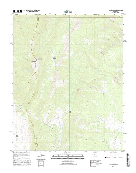 Mytopo Ash Mountain New Mexico Usgs Quad Topo Map