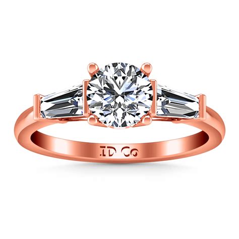 Three Stone Diamond Engagementring Jenna 14k Rose Gold Frostnyc