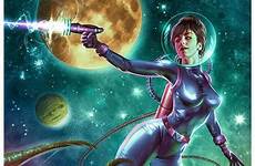 sci fi cosmic pulp space retro girl fiction science deviantart valenzuela carlos pinup wallpaper fantasy covers scifi ranger v2 cover