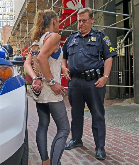 Girl Arrested Handcuffed Behind Back