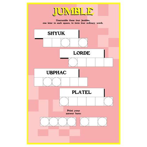 10 Best Printable Jumble Word Puzzles Coping Printableecom 10 Best