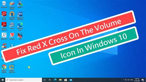 Fix Red X Cross On The Volume Icon In Windows 10 Youtube
