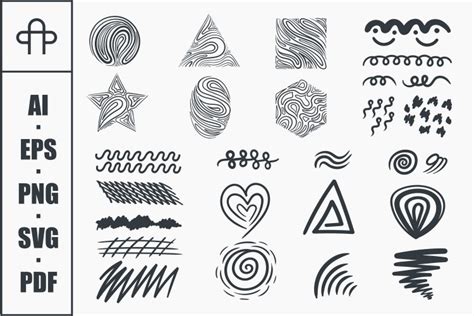 Abstract Line Art Elements Vector Set Collection