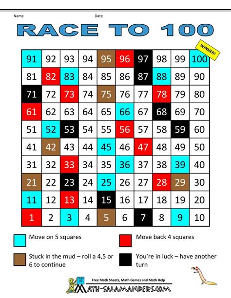 The following math facts board game for 3rd graders will get your kids working out problems and thinking mathematically, rather than simply relying on rote memorization. homemade-math-games-race-to-100.gif 1,000×1,294 pixels ...