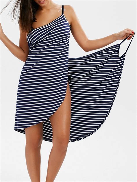 42 Off 2020 Striped Open Back Multiway Wrap Cover Ups Dress In Deep