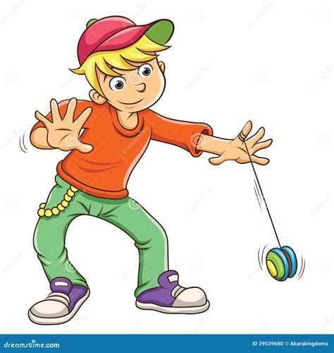 Little Boy Playing Yo Yo Stock Vector Illustration Of Vector 39539680