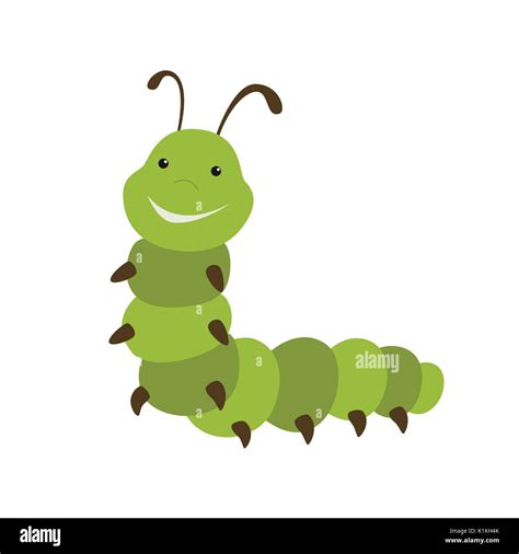 Cute Green Caterpillar Cartoon Stock Vector Image And Art Alamy
