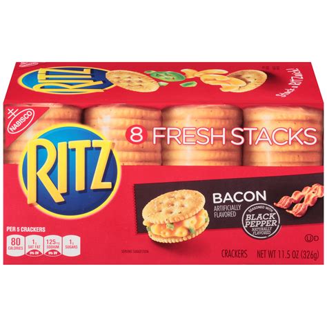Nabisco Ritz Fresh Stacks Bacon Crackers 115 Oz 8 Count