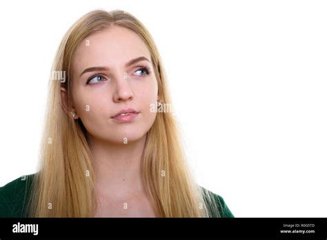 Close Up Of Young Beautiful Teenage Girl Thinking Stock Photo Alamy