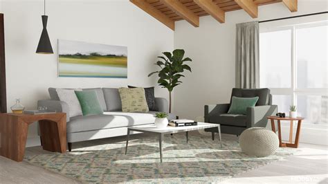 Pops Of Green In A Modern Living Room Modern Style