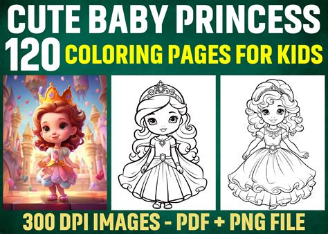 120 Cute Baby Princess Coloring Pages Graphic By ArT DeSiGn Creative