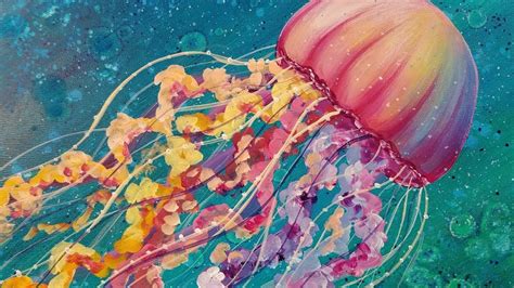 Beautiful Canvas Jellyfish Acrylic Painting Pictures