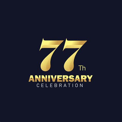 Golden 77th Anniversary Logo Design Luxurious And Beautiful Cock Golden Color For Celebration