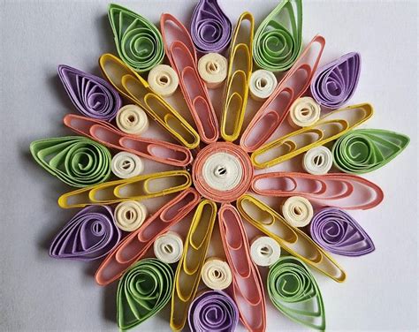 Quilling Art Rainbow Beauty Quilled Mandala Flowr 3d Art Etsy Quilling Paper Craft Paper