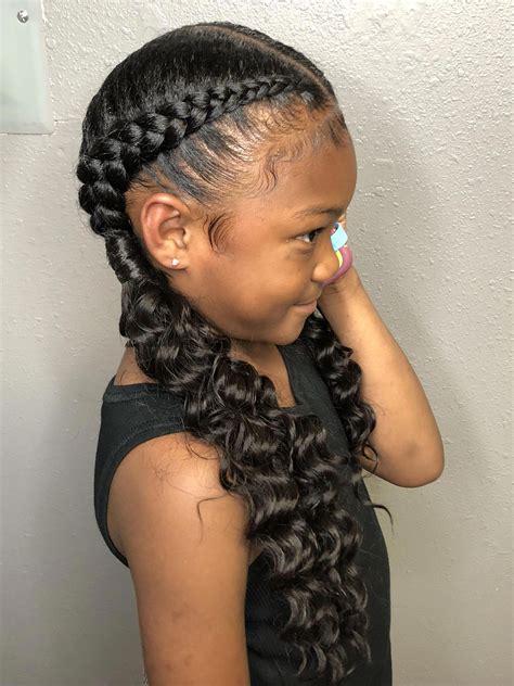 With the different textures, colors and lengths of those extensions, you can always achieve the style you're aiming for and make it look like the hair is natural. Braids by knot just braids #littlegirlboxbraids # ...