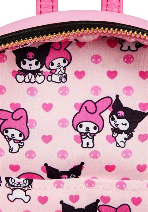 Sanrio My Melody Kuromi Double Pocket Loungefly Mini Backpack