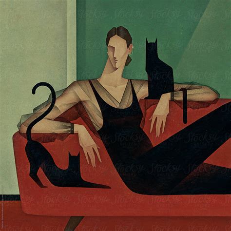 Woman With Cats Illustration By Stocksy Contributor Valeriya