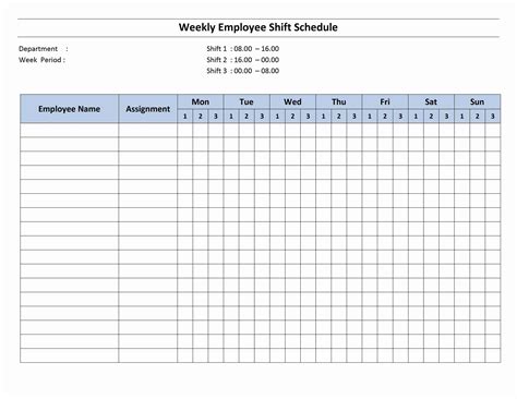 Free Printable Blank Work Schedules Free Printable