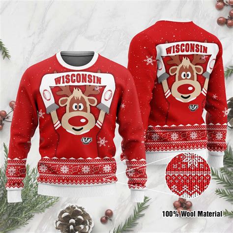 Buy Wisconsin Badgers Funny Ugly Christmas Sweater Ugly Sweater