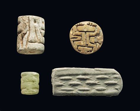 Three Mesopotamian Stamp And Cylinder Seals Late Ubaid Period Jemdet