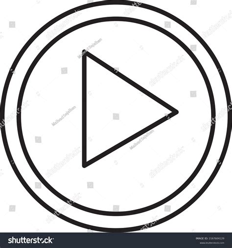 Play Button Icon Illustration Line Art Stock Vector Royalty Free