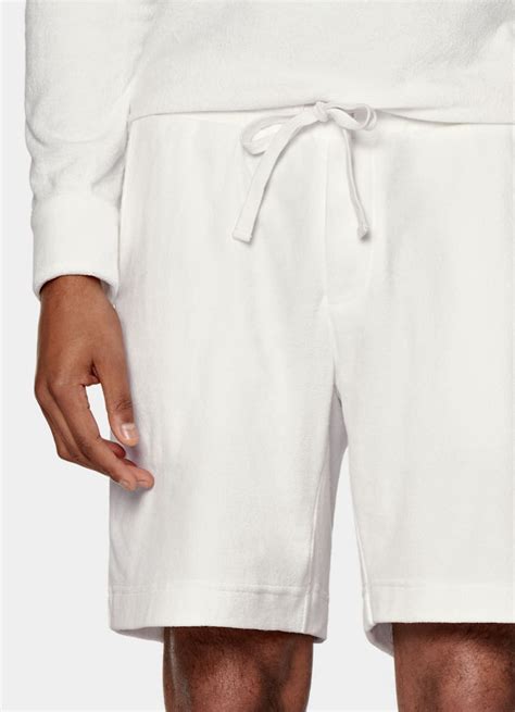White Sweatshorts In Pure Cotton Suitsupply Us