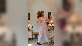 Dainty Rascal Dancing In Sexy Sheer Pinup Nightgown Nudity Sexually