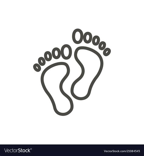 Foot Print Icon Line Feet Symbol Royalty Free Vector Image