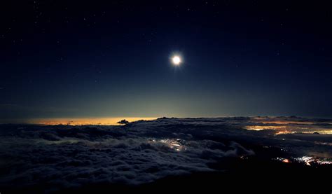 Midnight Over Mount Fuji Night Landscape Sunset Pictures Beautiful