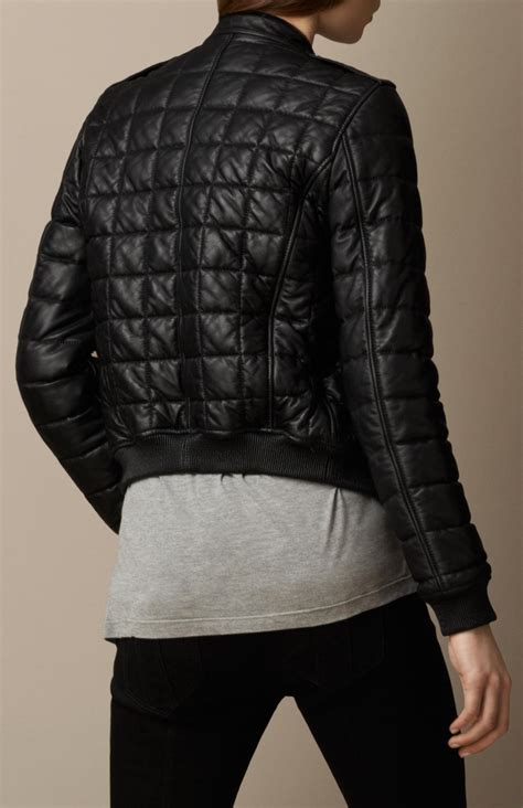 Handmade Women Quilted Leather Jacket Women Black Quilted Leather