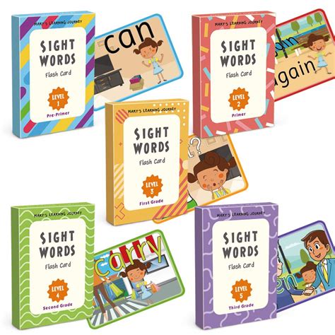 Lurlin Sight Words Flash Cards Set Of Learning Word220 English