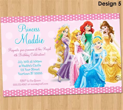 Disney Themed Birthday Invitations Birthday Gallery Disney Princess