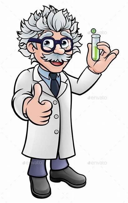 Scientist Cartoon Mad Test Tube Holding Drawing