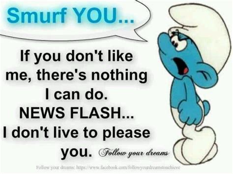 Smurf Youlol Follow Your Dreams Quotes I Dont Like You Dreaming