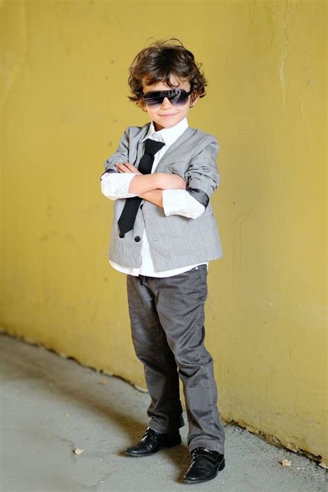 Portrait Of Little Stylish Boy Stock Photo Image Of Stylish Positive