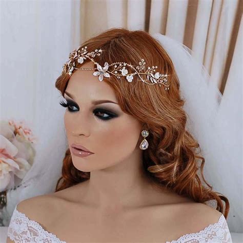 Blush Champagne Gold Bridal Wave Vine Hair Wreath Headpiece Etsy