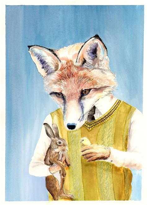 15 Sources Anthropomorphic Animal Art Fox Illustration Fox Print