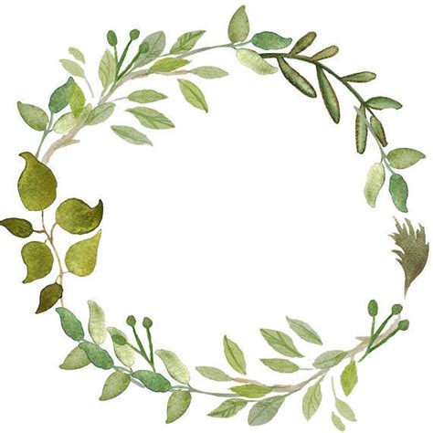 Greenery Clipart Leafy Wreath Watercolor Wreath Watercolor Etsy