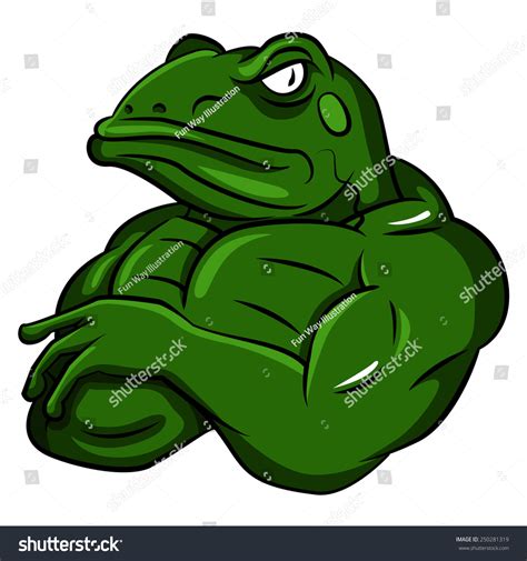 Frog Strong Mascot Stock Vector Illustration 250281319 Shutterstock
