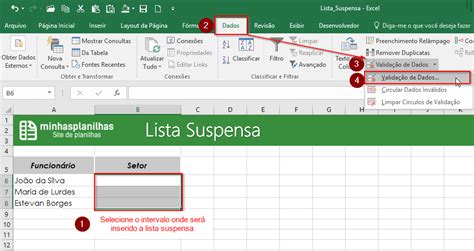 Excel Dicas todos os dias Itaú de Minas Formas de Criar Lista Suspensa no Excel