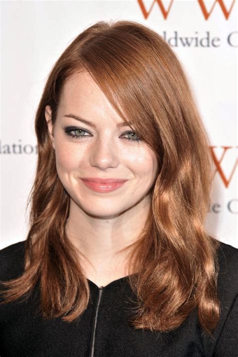 Brown hair has such a wide variety of shades and tones by itself that it could be difficult to choose the correct shade by yourself and if you are more of a bold change of look then you can do some straight bright colored lights, all the way from auburn, to blue, pink and purple. light auburn brown hair (Auburn Hair Emma Stone) | Light ...