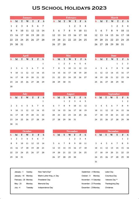 School Holidays 2023 Usa Archives The Holidays Calendar