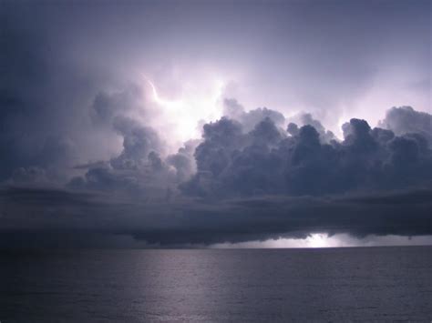 Storm Weather Rain Sky Clouds Nature Sea Ocean Lightning