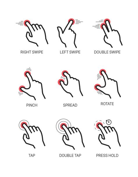 Touch Gesture Icons On Behance Gui Design Interactive Design Icon
