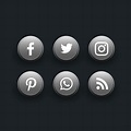gray social media icons pack in button style - Download Free Vector Art ...